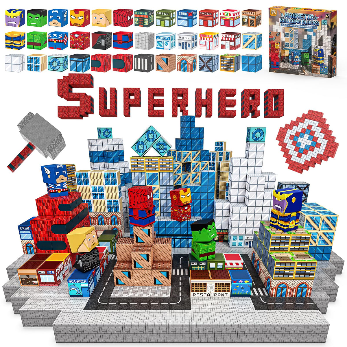 Growsland Magnetic Blocks city build scene enhances spatial awareness