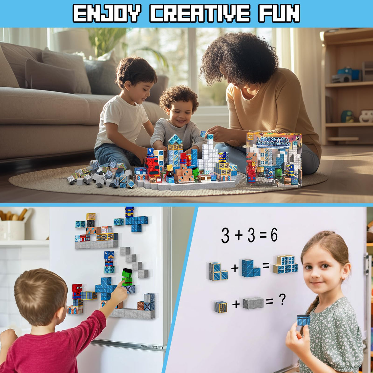 Growsland magnetic blocks safety-first ABS plastic for safe play