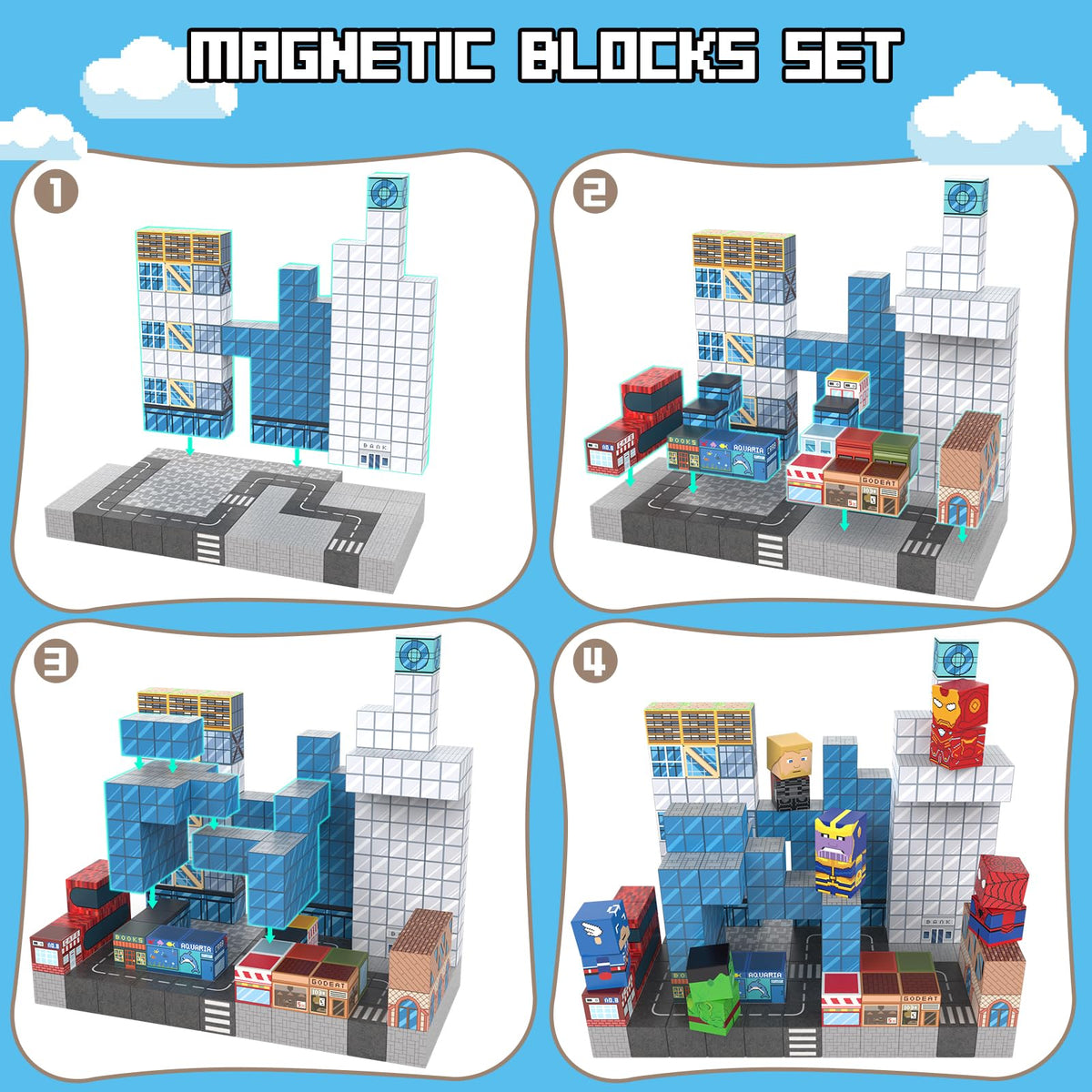 Growsland magnetic blocks STEM learning boosts hands-on problem solving