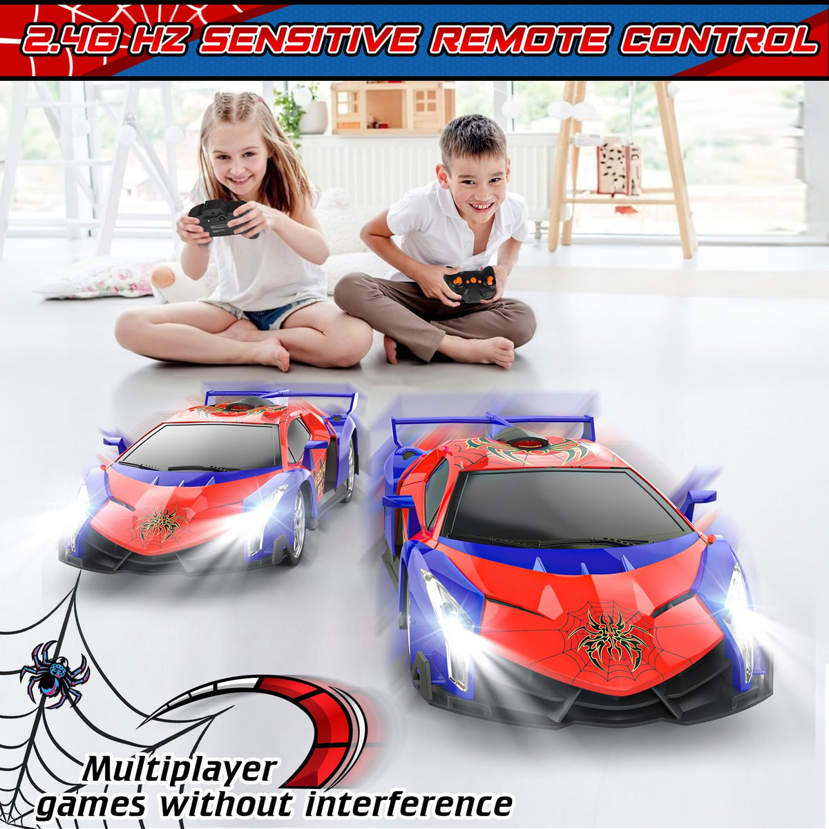 Growsland RC car controller with ergonomic grip and AA batteries required.