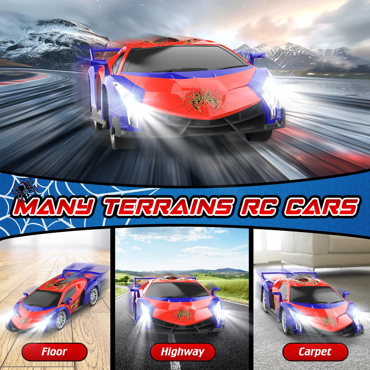 Growsland RC car crash-proof bumper closeup protects the body during crashes.