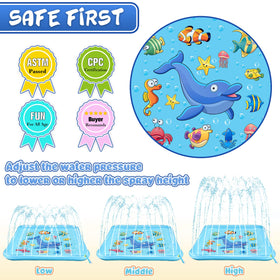 Growsland Splash Pad 67-inch diameter offers ample play space