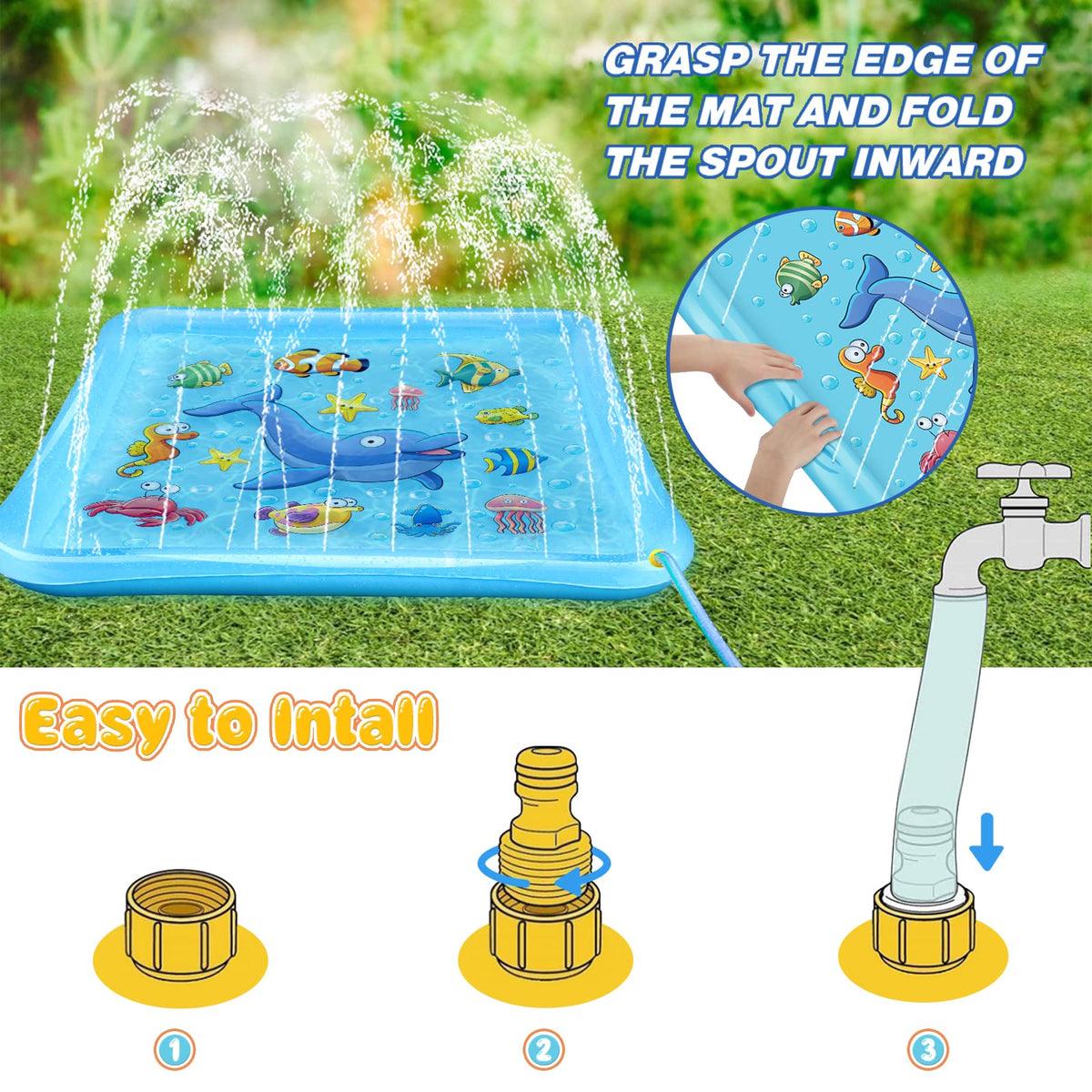Growsland Splash Pad supports multi-kid play in the yard