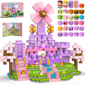 Gryxpox 150pcs magnetic blocks forming a princess castle for imaginative play.