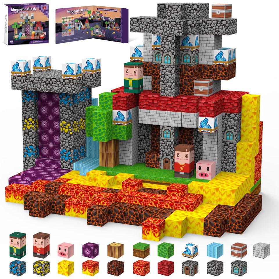 Gryxpox magnetic blocks 100pcs create a dream world for imaginative play.