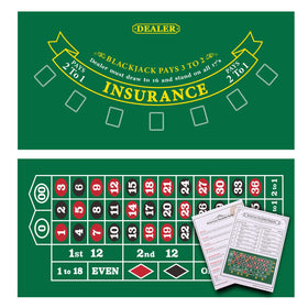 GSE blackjack-roulette layout mat front view for home casino-style play