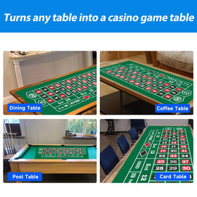 GSE double-sided layout mat showing blackjack and roulette sides