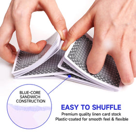 GSE blue-core paper increases stiffness for durable, smooth shuffles.