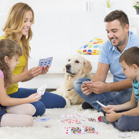 Classic poker-size cards provide familiar handling during play.
