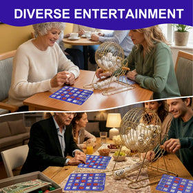 GSE senior centers bingo cards in blue designed for comfort