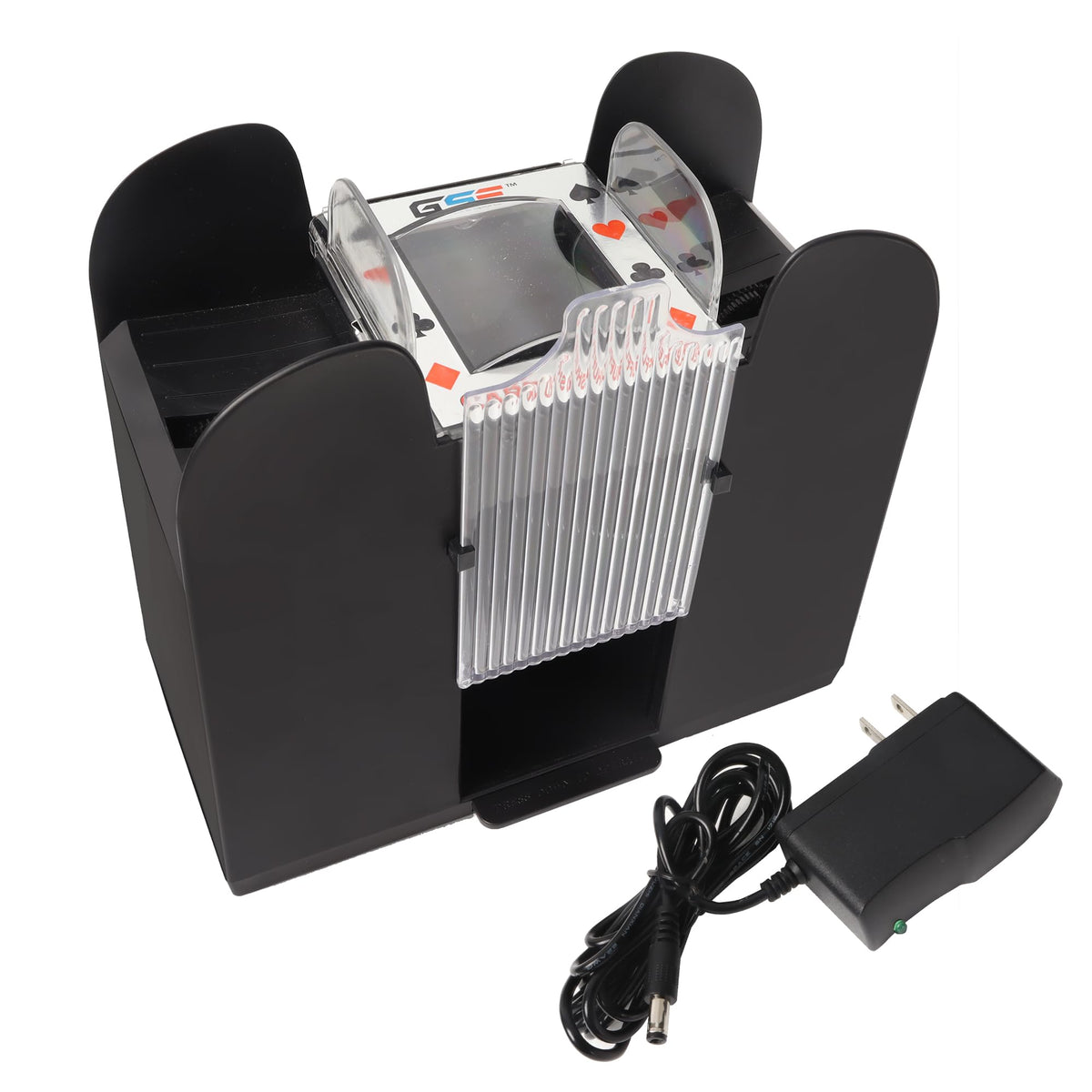 GSE Shuffler front view showing durable ABS body and compact profile.