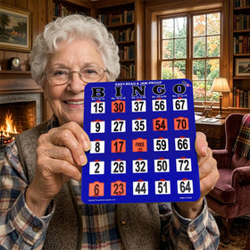 GSE travel-friendly bingo cards in blue for on-the-go play