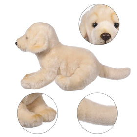 gtadqiu Golden Retriever plush side view with adorable profile on display