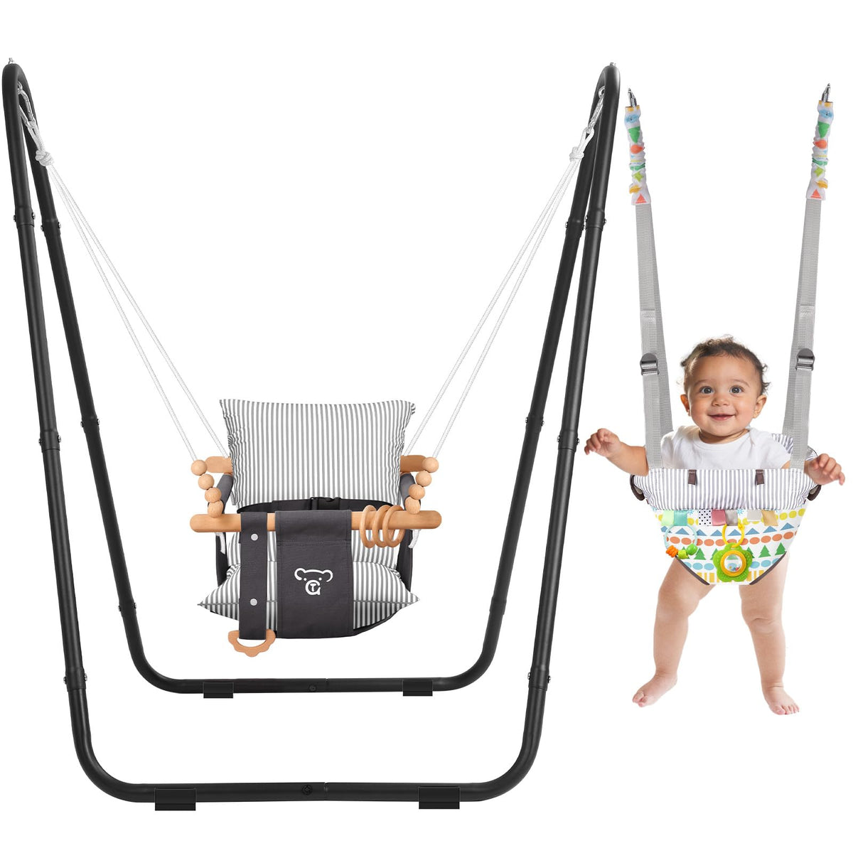 G TALECO GEAR 2-in-1 baby bouncer jumper in action, supporting gentle playtime.