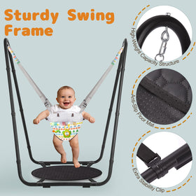 G TALECO GEAR 5-point safety harness secures the baby during swinging sessions.