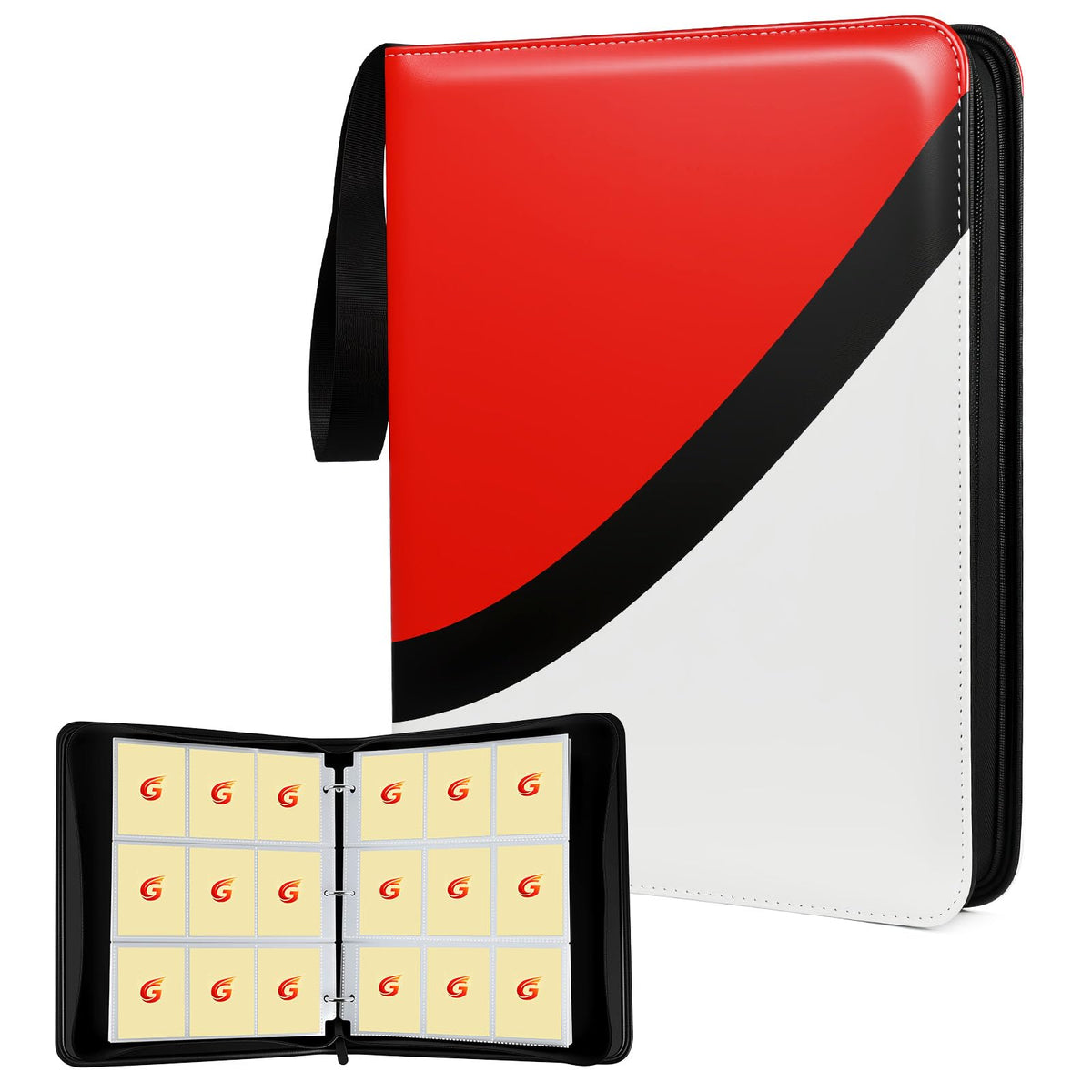 Gtozjve 9-pocket binder with tri-color cover for easy event identification.