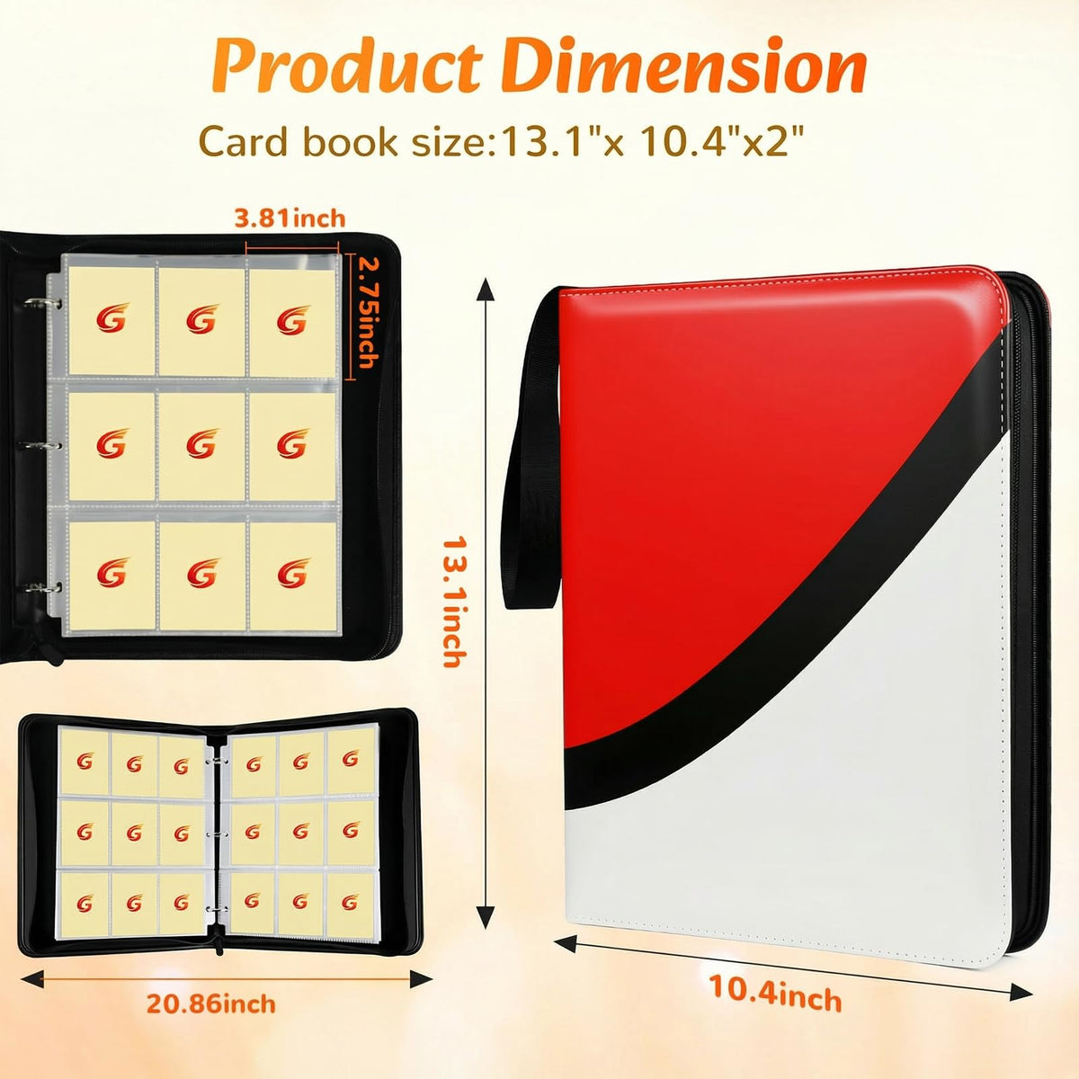 Gtozjve high-definition clear pockets protect cards from dust and wear.