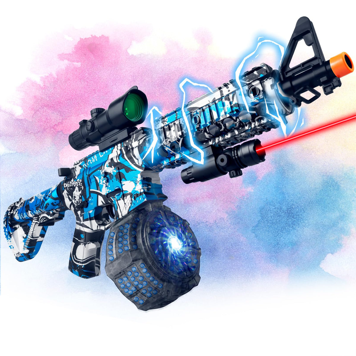 GTSHOMO Large Gel Splat Blaster in automatic mode for long-range outdoor play