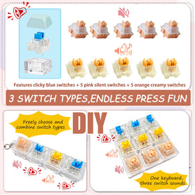 Gtzzot keyboard fidget set includes removable keycaps for color customization.