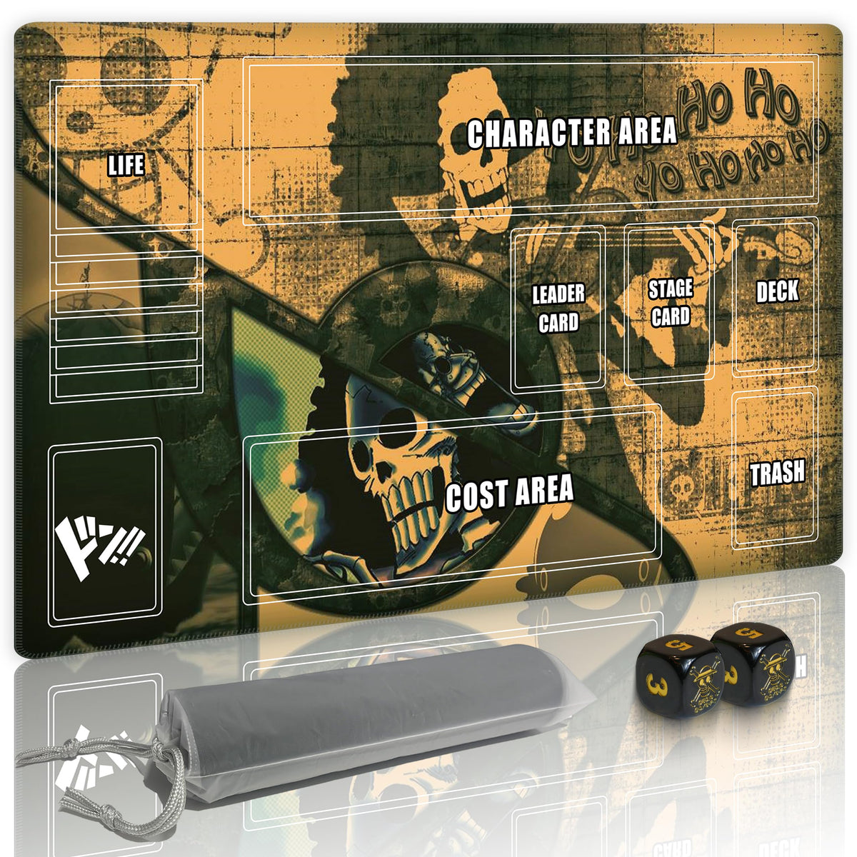 GuarditechProX playmat 14x24 inches with stable rubber base for intense One Piece battles.
