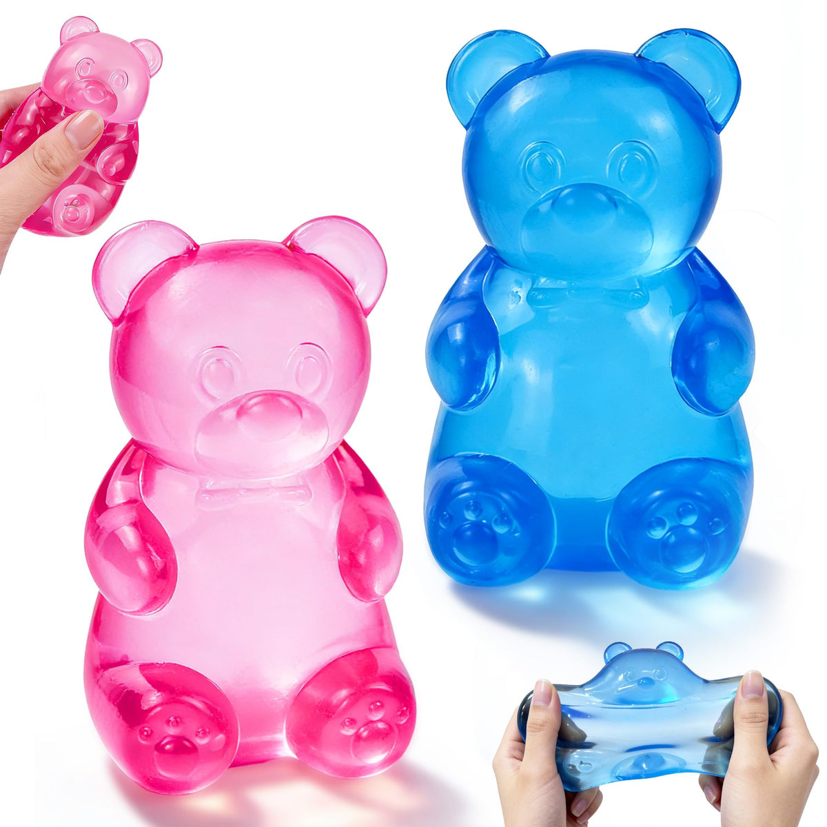 Gucbbaui stress bear taba squishy pink for tactile play and stress relief.
