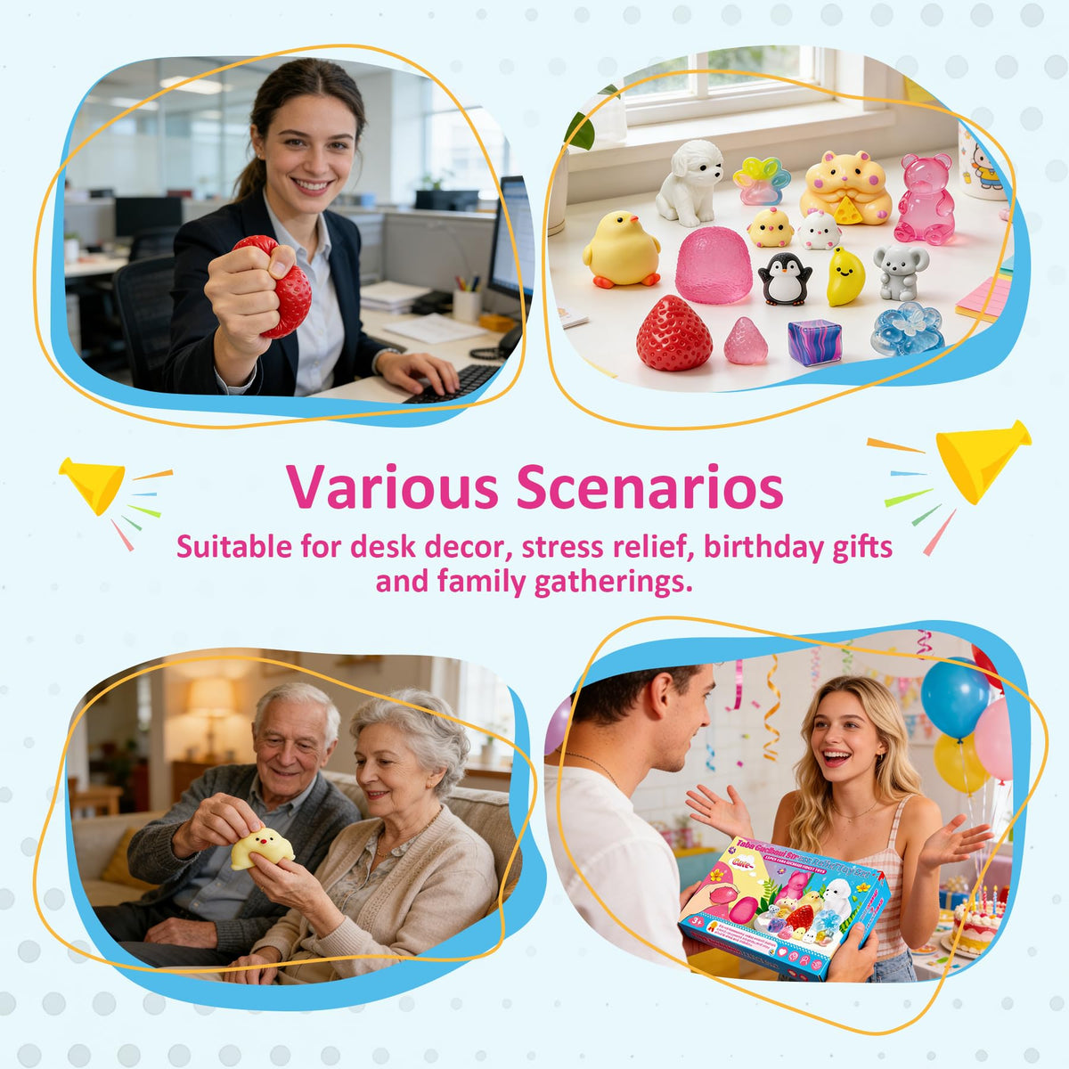 Gucbbaui taba squishy kit bear squishy tactile toy to ease fidgeting.