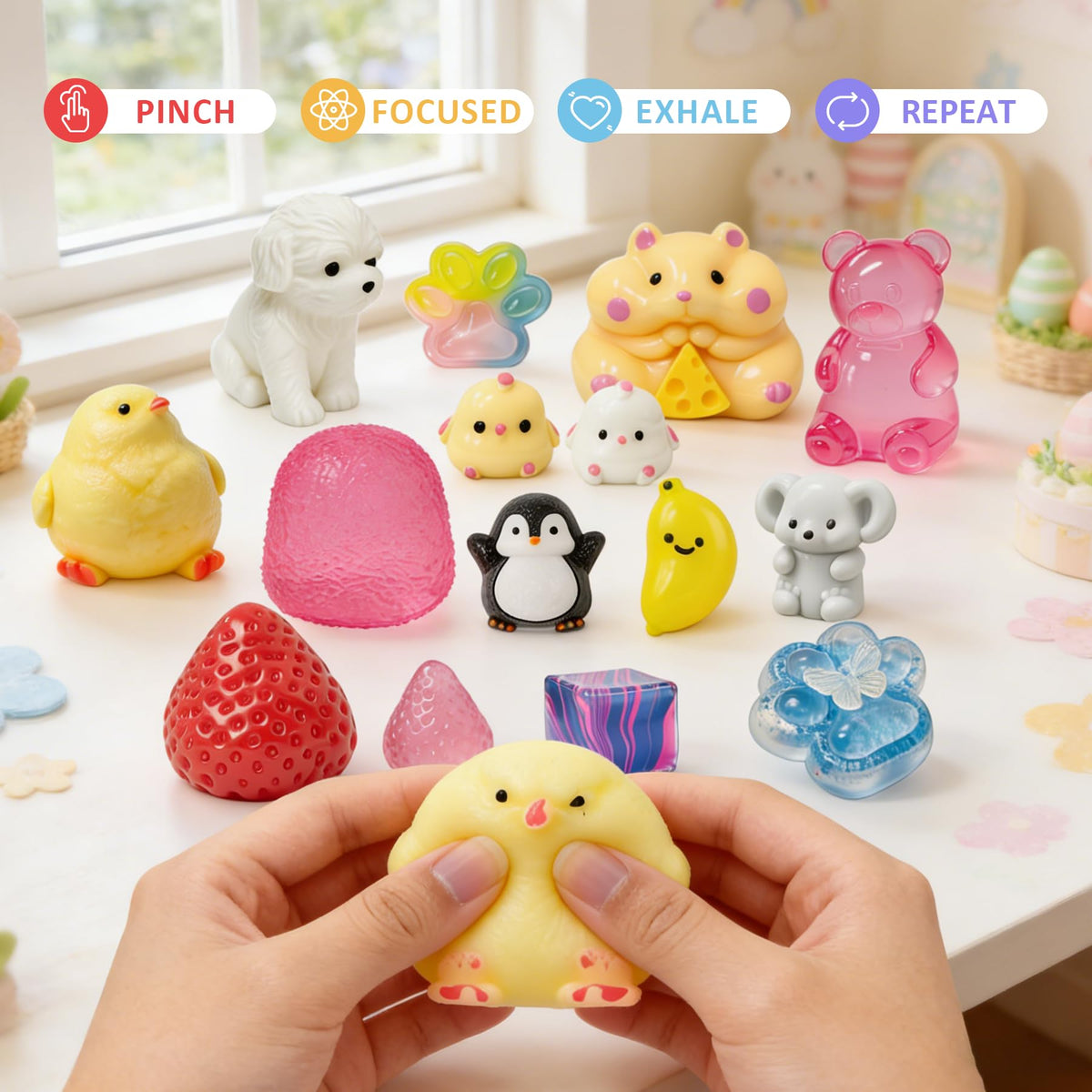 Gucbbaui taba squishy kit pineapple squishy fun desktop fidget for class.