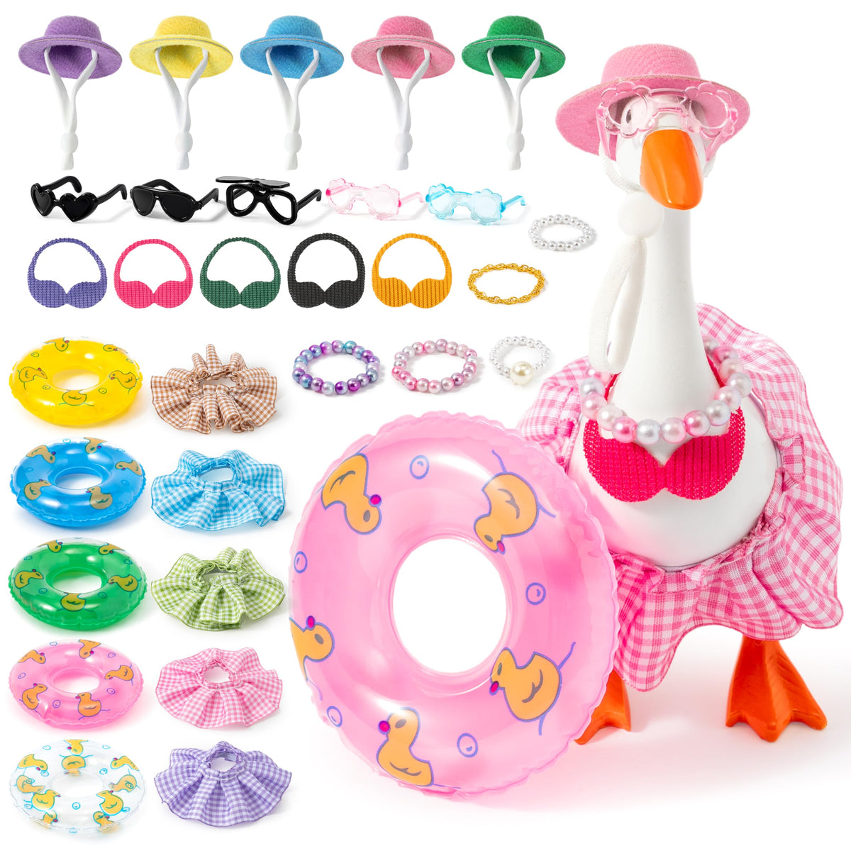 GudaAphrmix desk goose outfits collection spread for playful tabletop decor