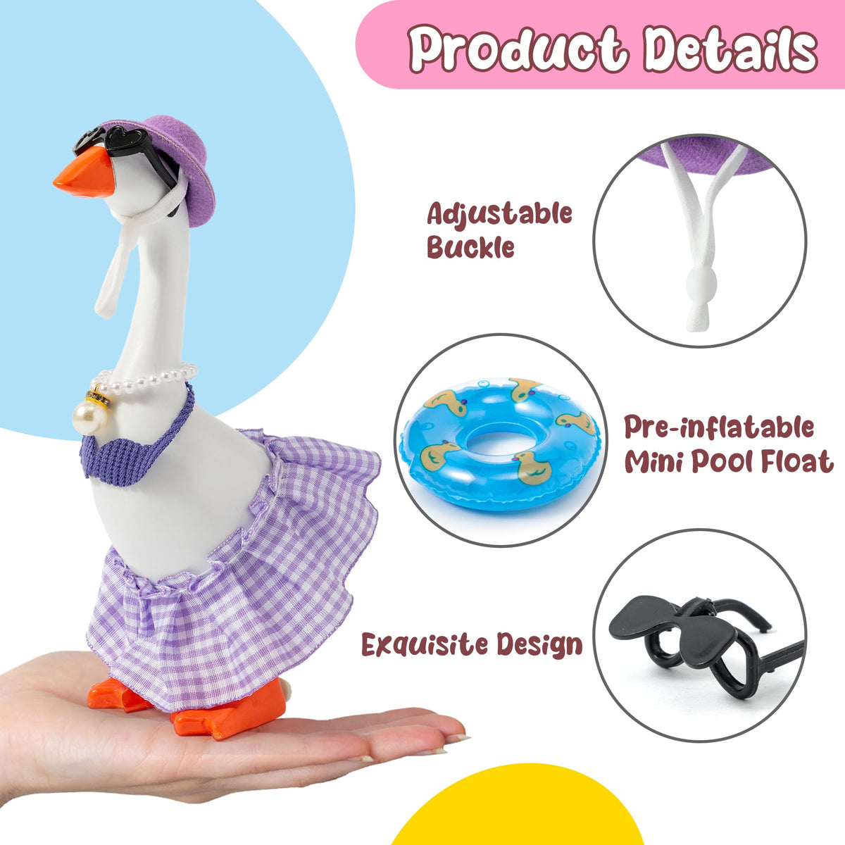 GudaAphrmix desk goose outfits sunglasses enhance display whimsy