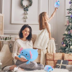 Gudisi axolotl plush adds whimsy to rooms and bedtime routines.