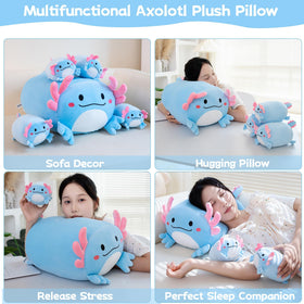 Gudisi axolotl plush with elastic cotton filling offers gentle head-to-toe support.