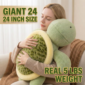 Gudisi weighted turtle plush 23.6-inch size for cozy lounging