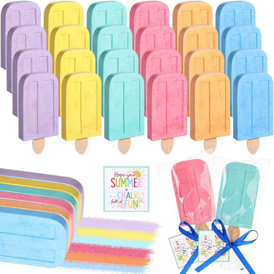 Gueevin ice cream sidewalk chalk set – 24 pastel sticks for vibrant outdoor art