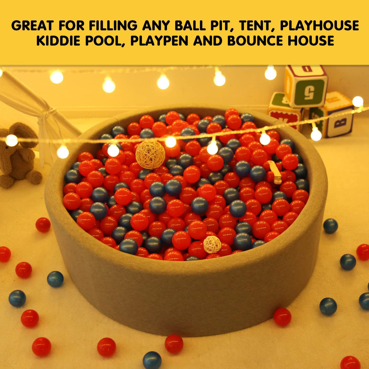 GUESVOT ball pit balls are crush-proof and easy to wipe clean