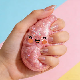 GueYi Glitter Dumpling handheld size fits small hands for portable use.