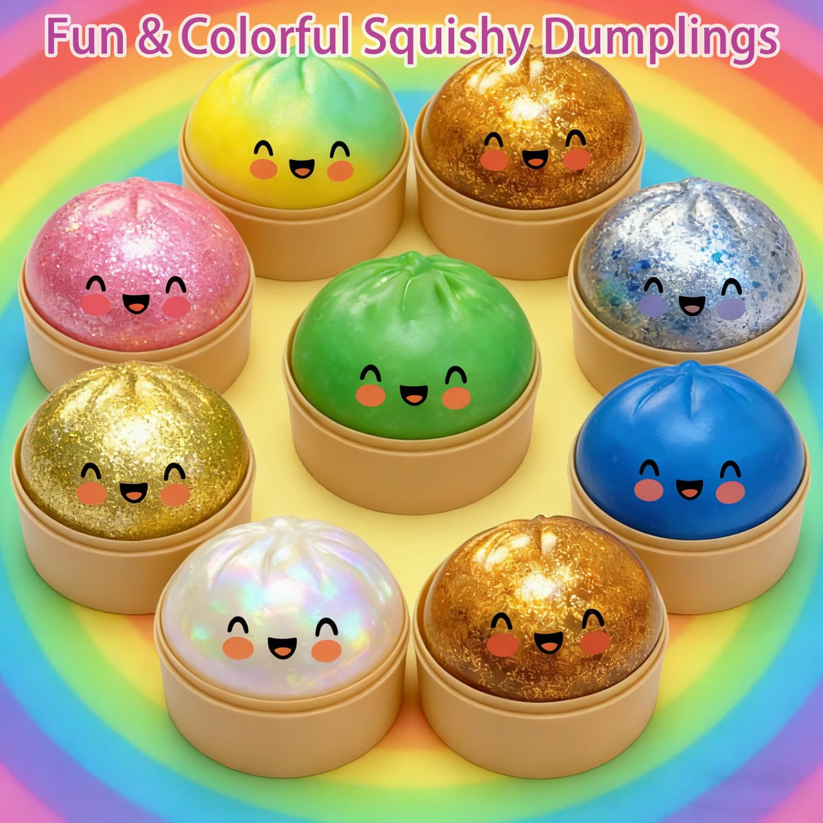 GueYi Glitter Dumpling soft TPR texture provides a satisfying, gentle touch.