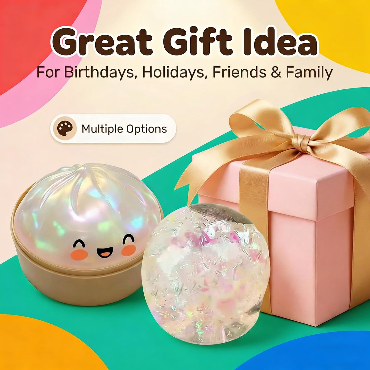 GueYi Glitter Dumpling stress relief ball supports focused, playful breaks at work.