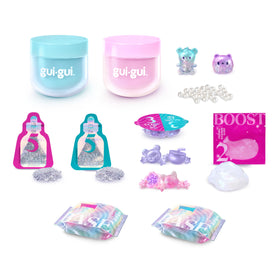 Gui Gui slime play desk setup ready for kids to squish and explore.