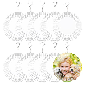 Guiqulai 10-piece 8-inch sublimation wind spinner blank for personalized home décor.
