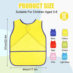 Guiqulai 12-pcs art smock color collection brightens kids' crafts.