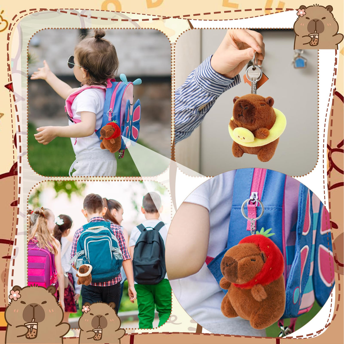 Guiqulai capybara plush keychain with doctor cap design for professional use