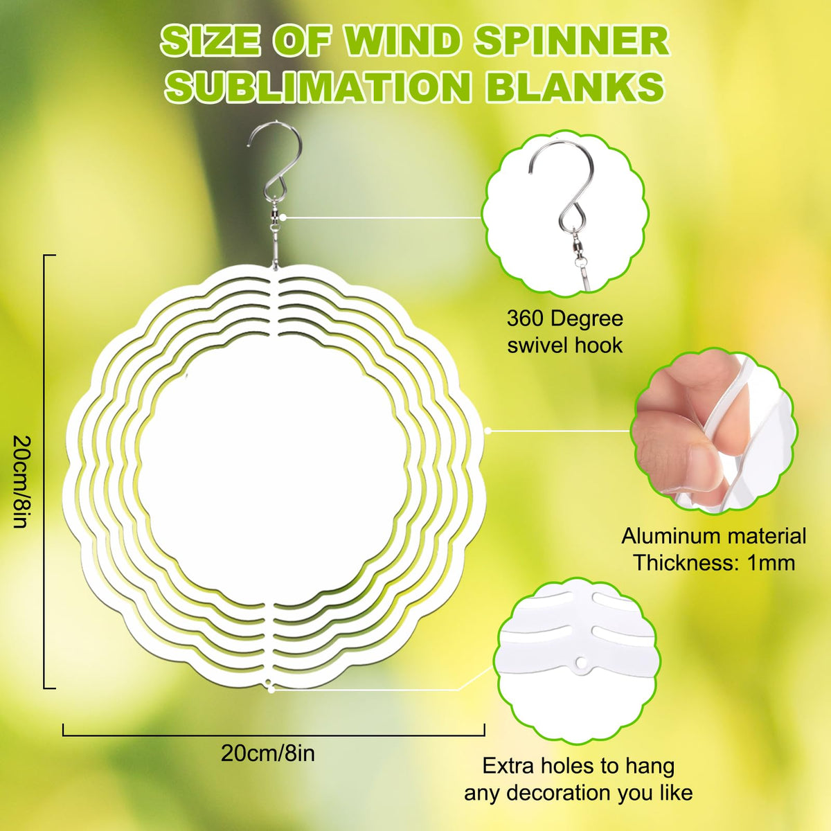Guiqulai indoor-outdoor wind spinner blank for yard decor and crafts.