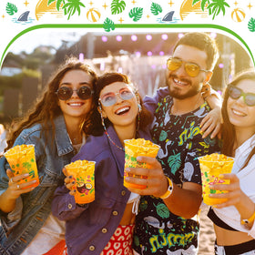 Guiqulai tiki motif cup enhances luau decor and quick service