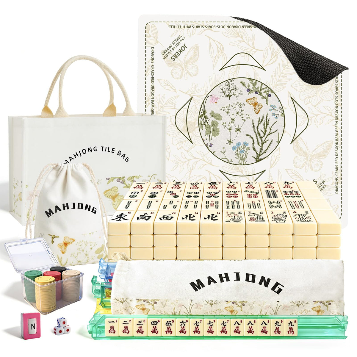GUJYUYIF American Mahjong Tiles set with 166 tiles for authentic gameplay.