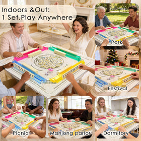 GUJYUYIF portable handbag eases outdoor mahjong trips.