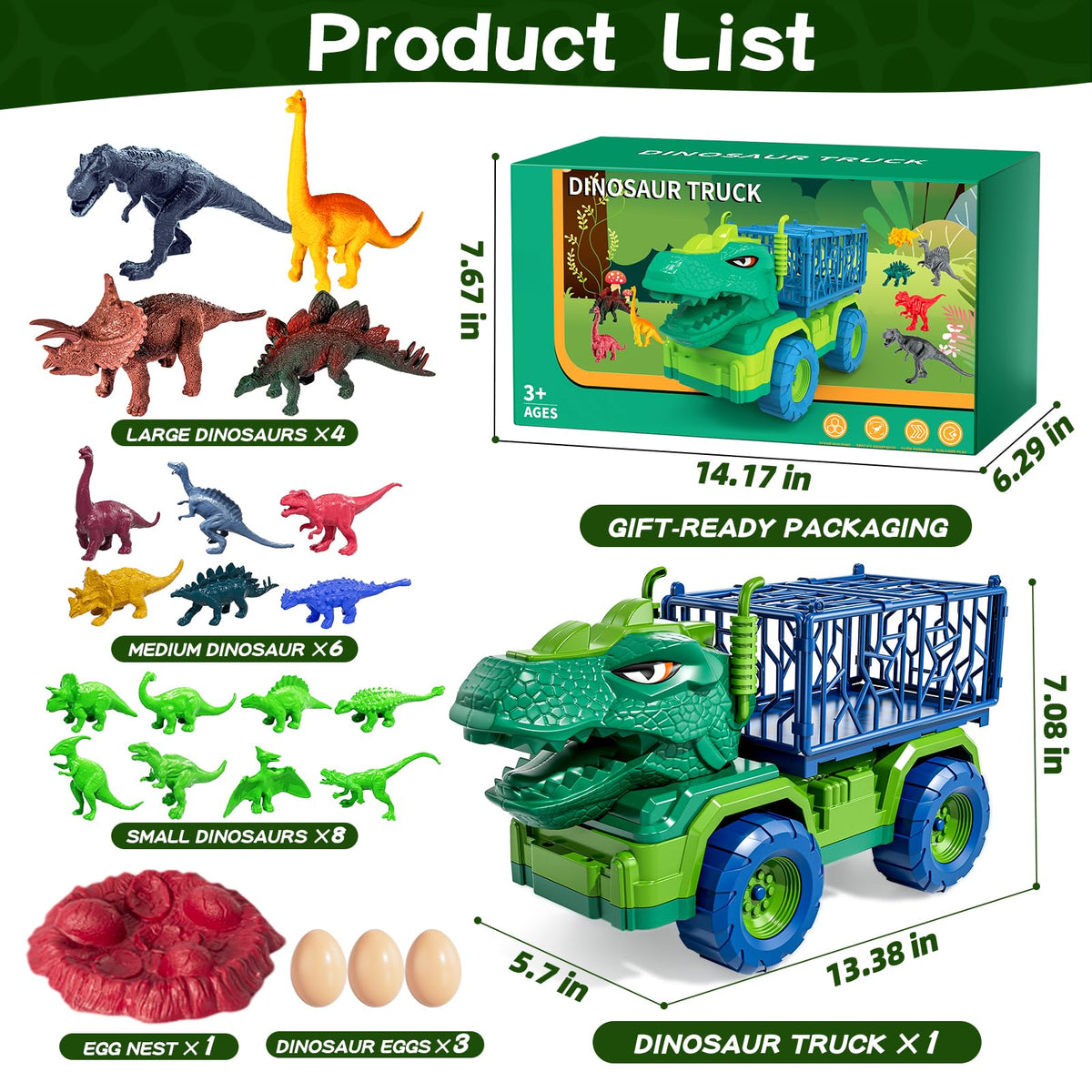 Guminnara four large dinosaur figures invite epic adventures.