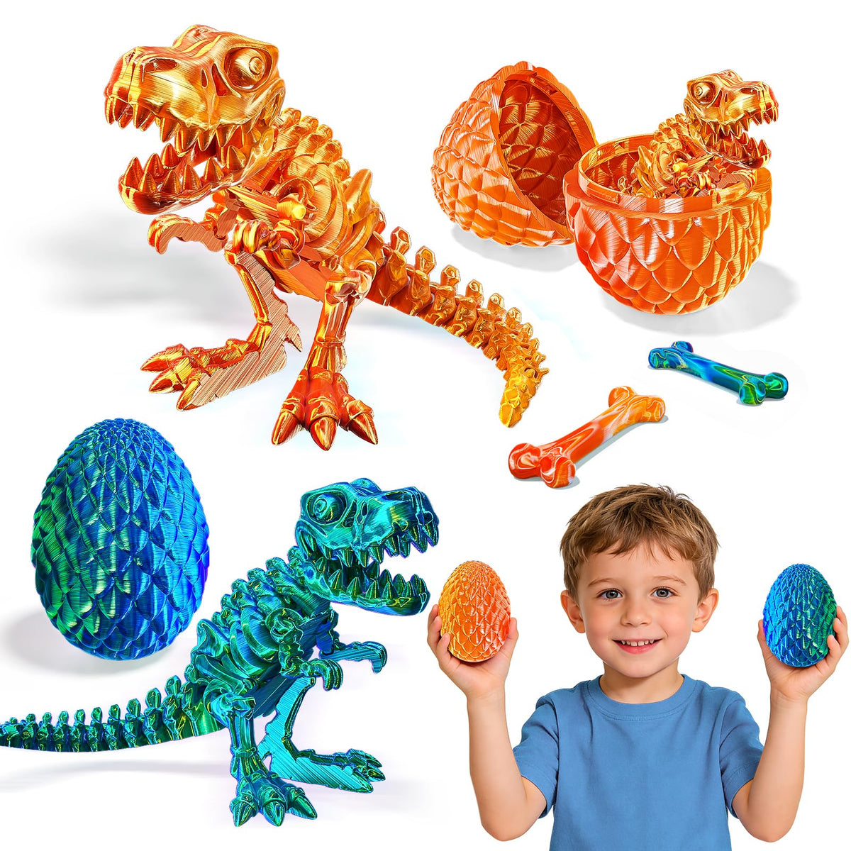 Guminnara 3D printed dinosaur egg gradient hatch sparks visual exploration and curiosity
