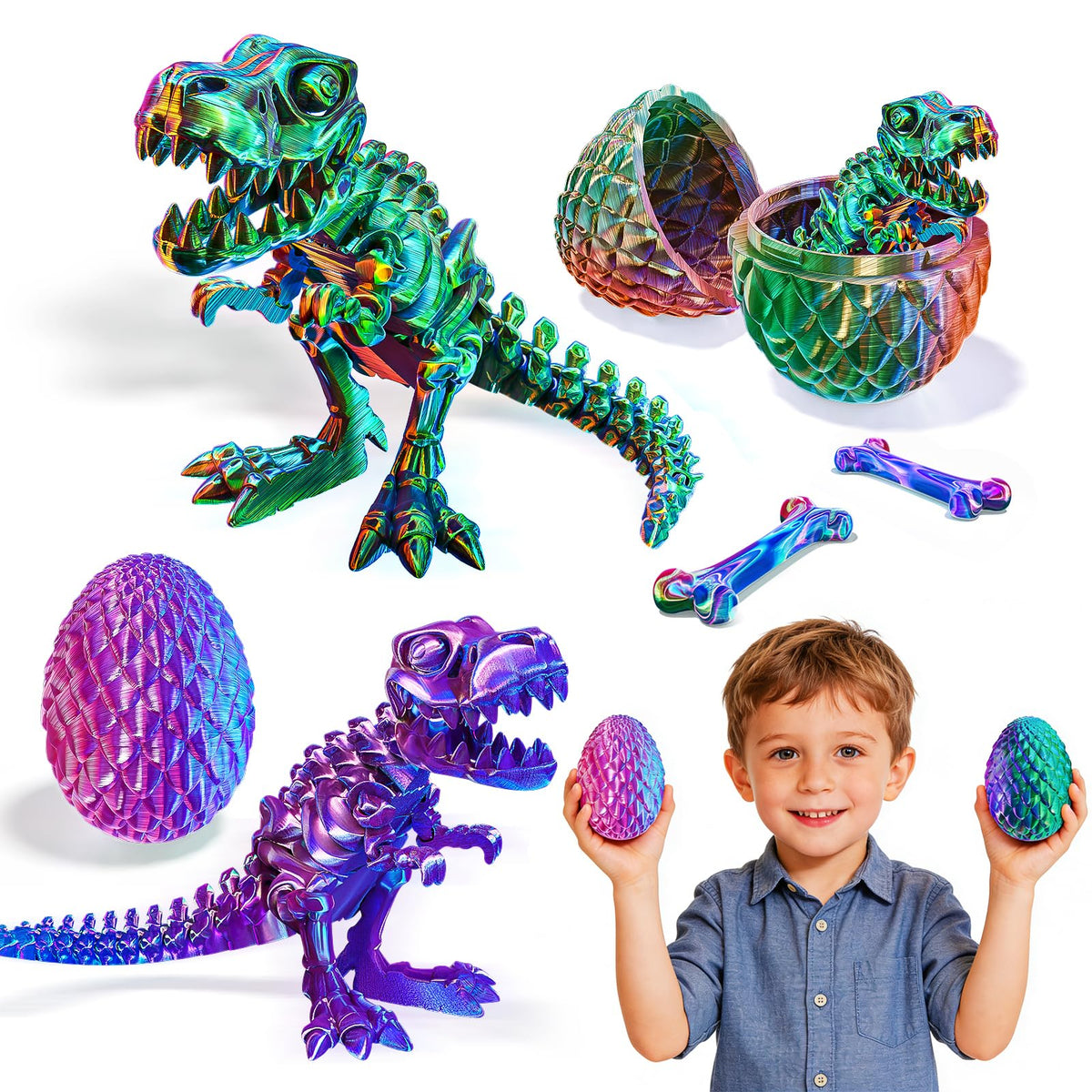Guminnara Easter egg gradient red green blue for imaginative play and color exploration.