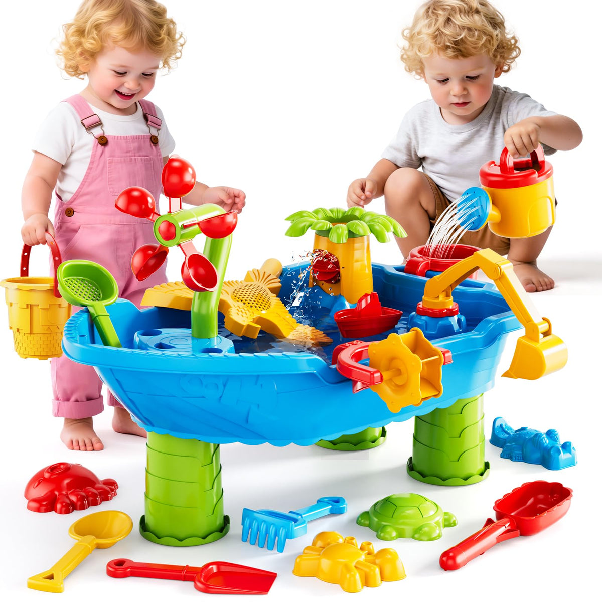 Guminnara sand water table assembly view, quick setup for outdoor play.