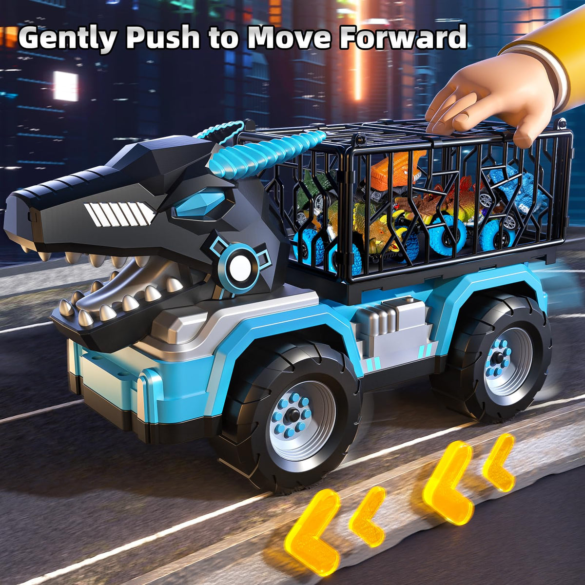 Guminnara mechanical dragon truck features futuristic design for imaginative play.